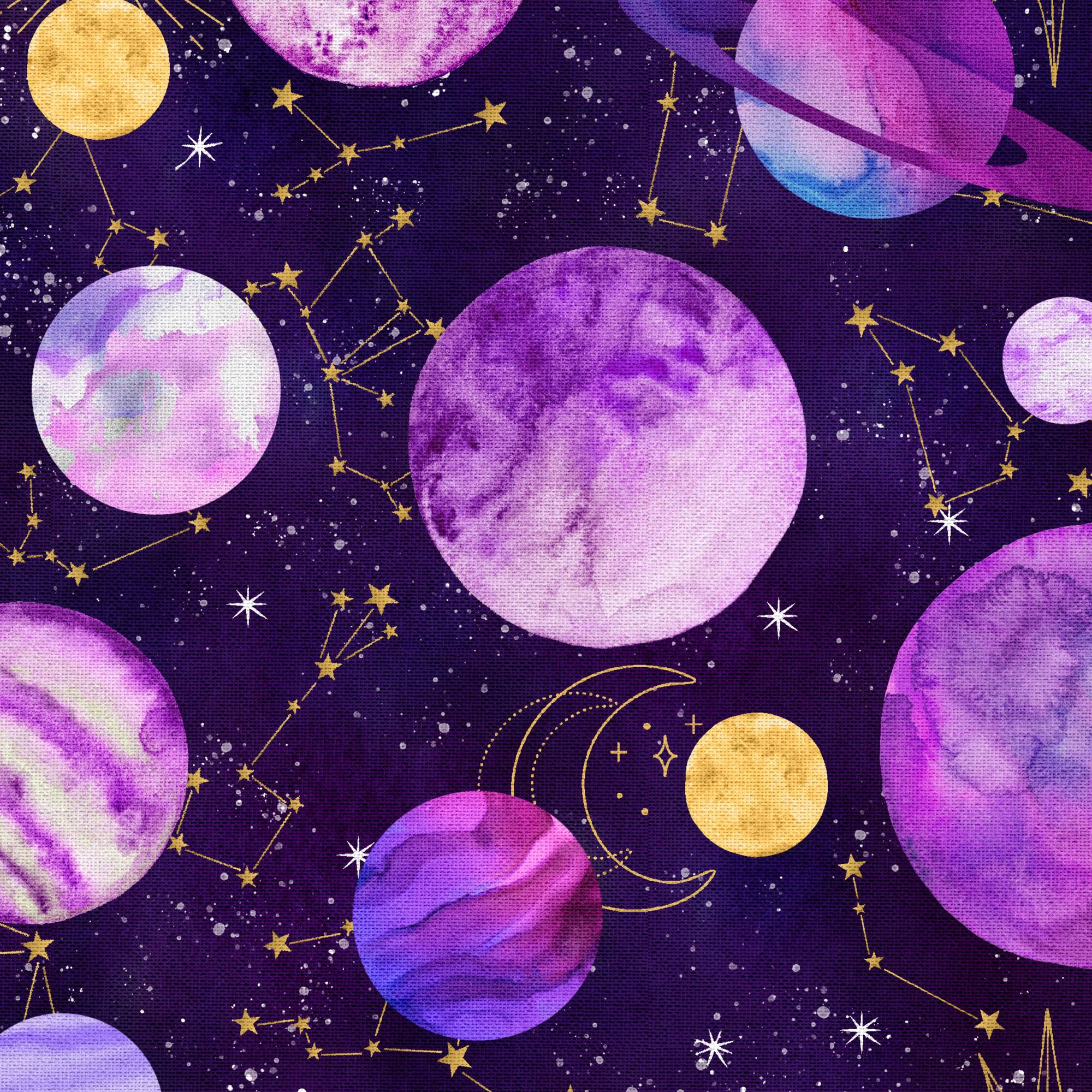 Purple Space Cotton Fabric Bundle by Loops & Threads™